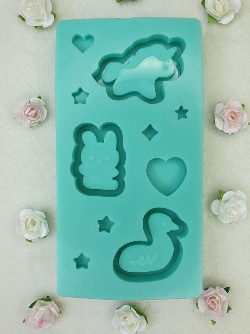 silicone mold cute animals shaker for resin