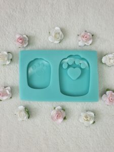 silicone mold cat's paw duo for resin