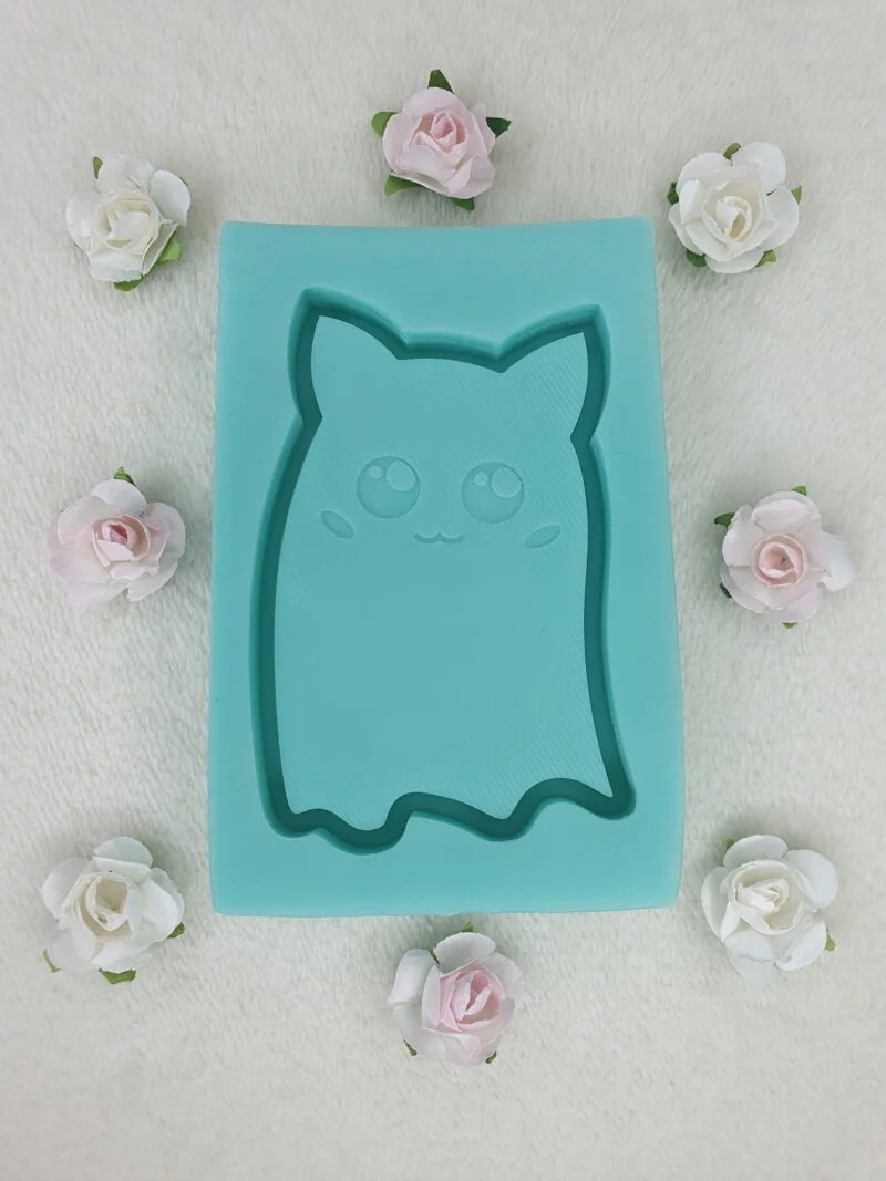 silicone mold ghost cat shaker for resin