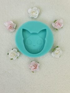 silicone mold small cat head skull for resin