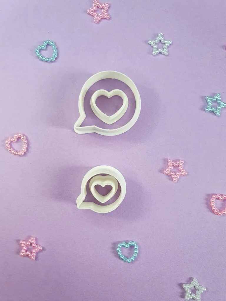 bubble heart clay cutter for polymer clay
