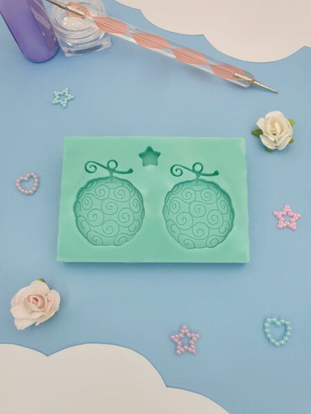 Moule en silicone boucle d'oreilles fruit du démon pour résine époxy