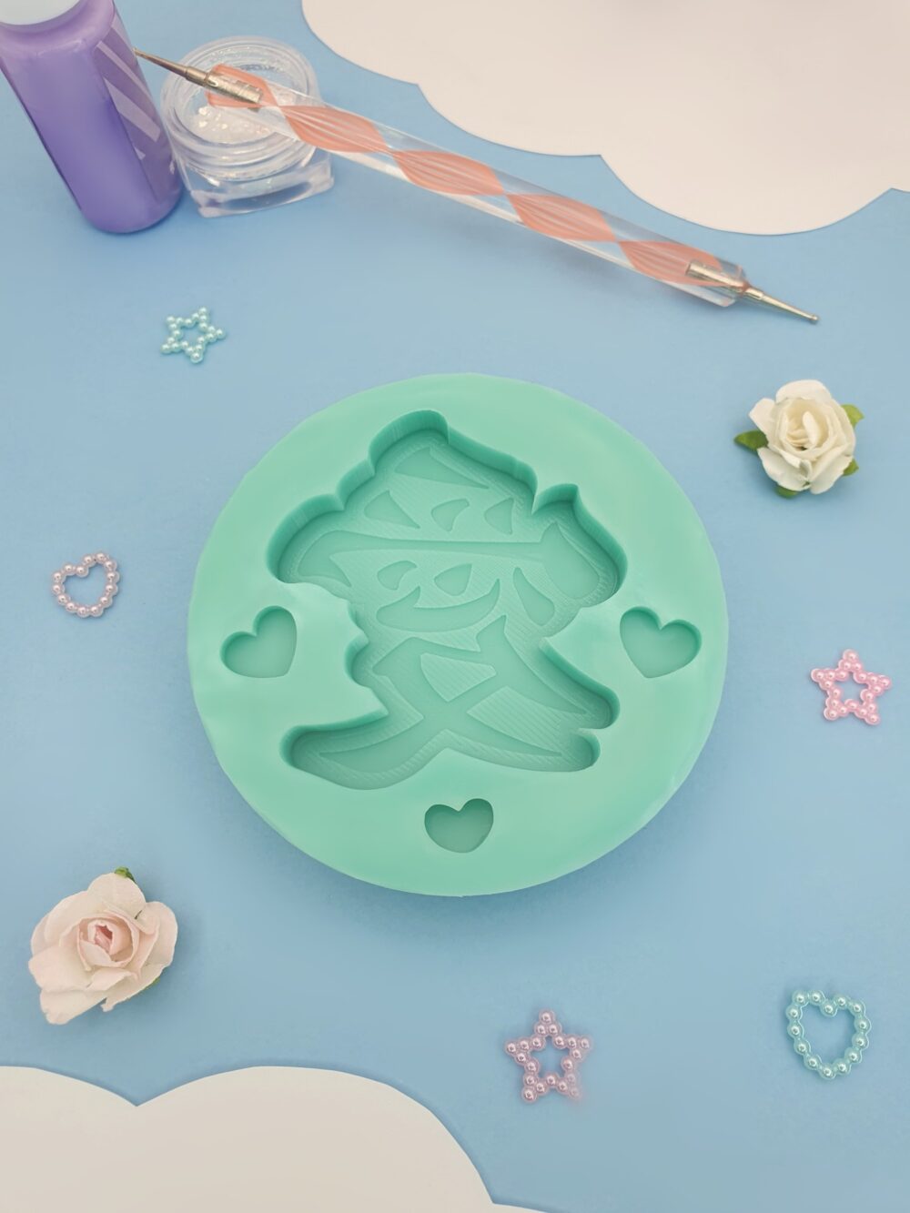 silicone mold love kanji for resin
