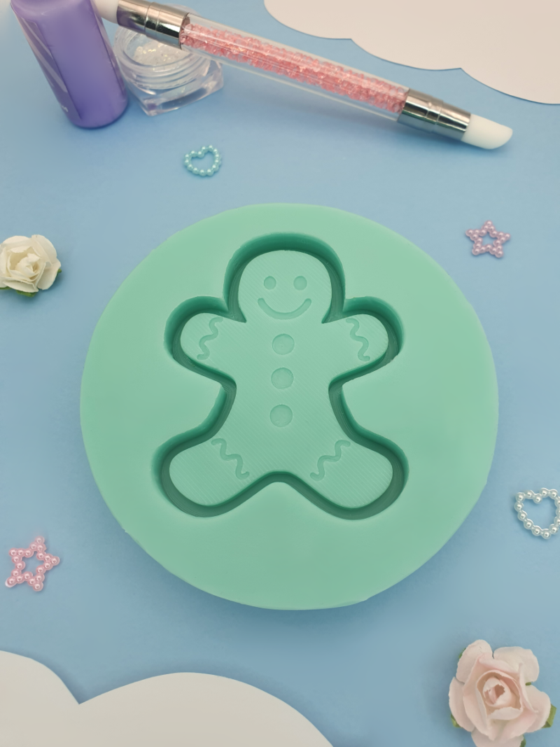 Silicone mold gingerbread man shaker for resin