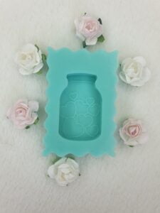 silicone mold heart jar solid for resin