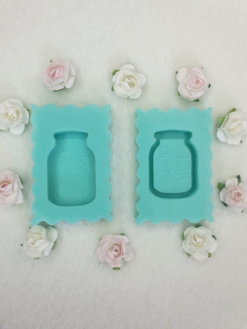 silicone mold heart jar for resin