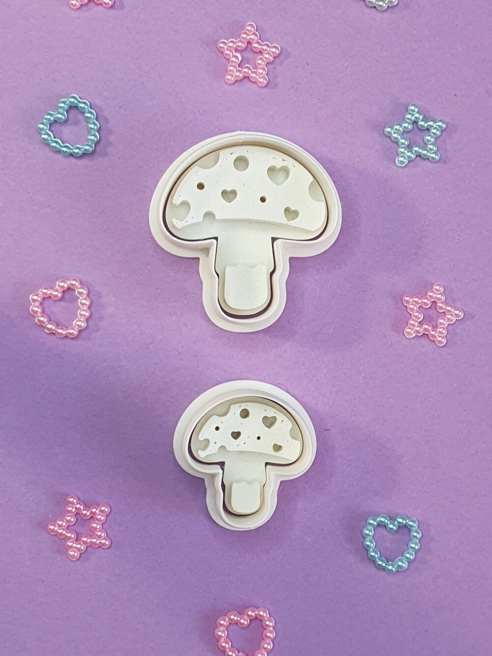 mushroom clay cutter and stamp for polymer clay