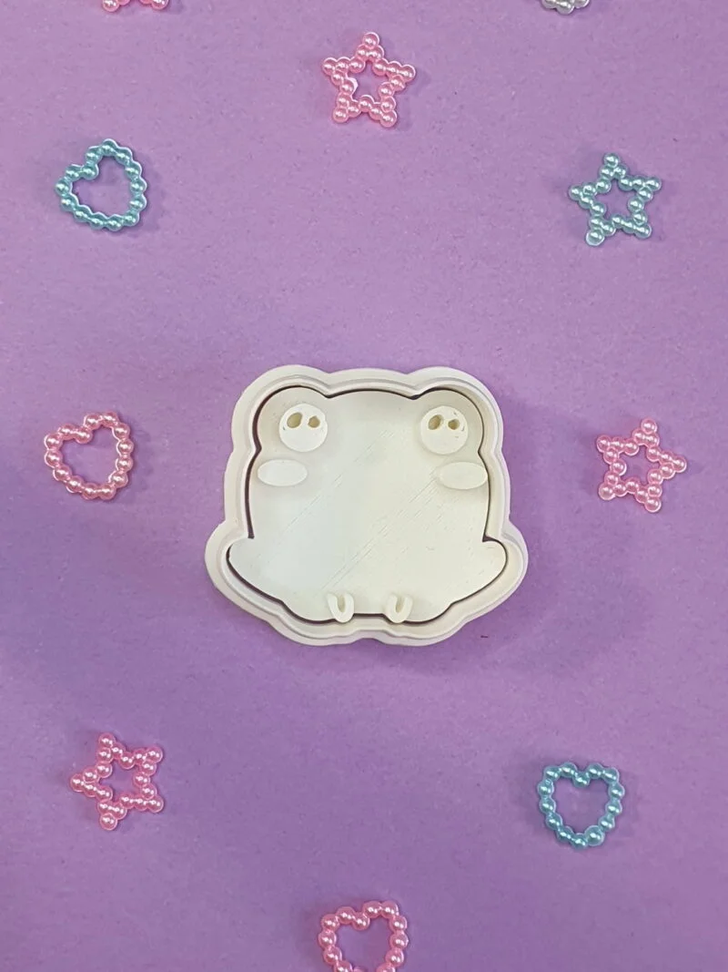 frog clay cutter and stamp for polymer clay