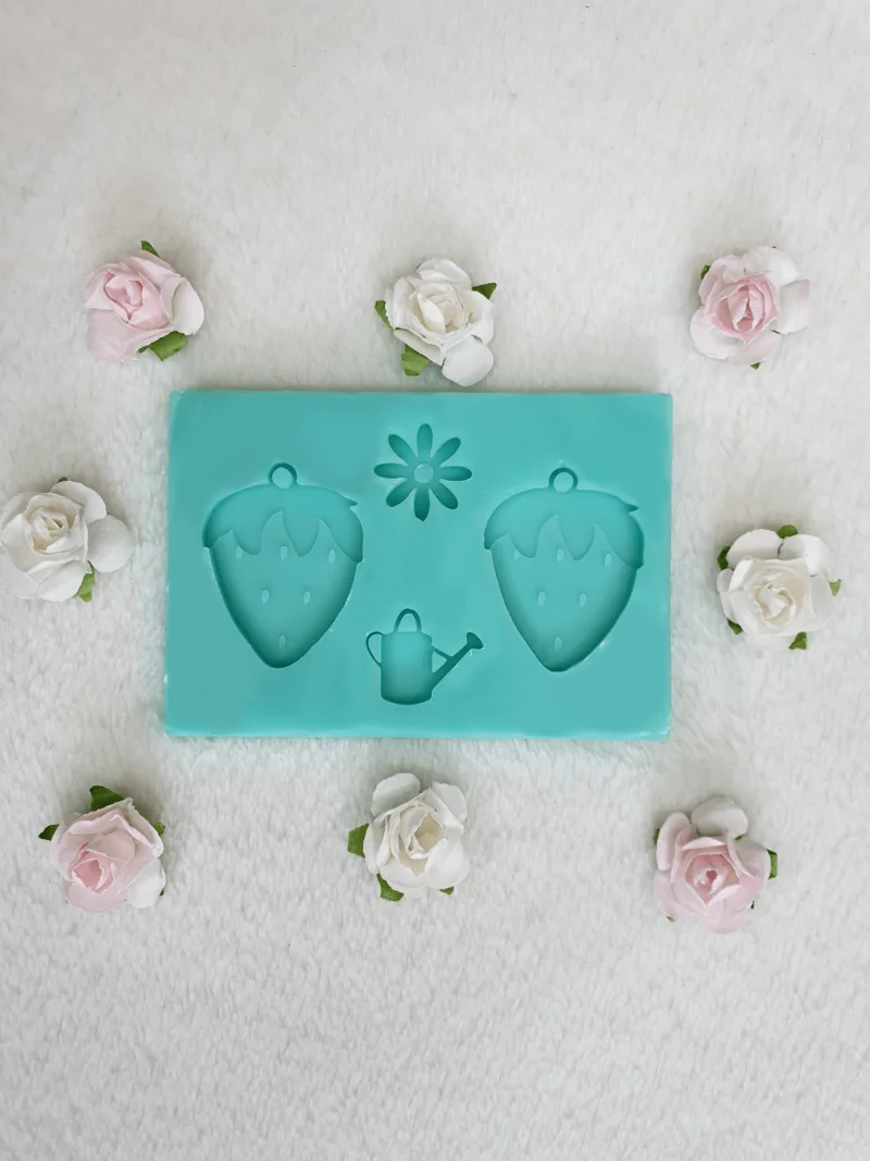silicone mold strawberry earrings for resin