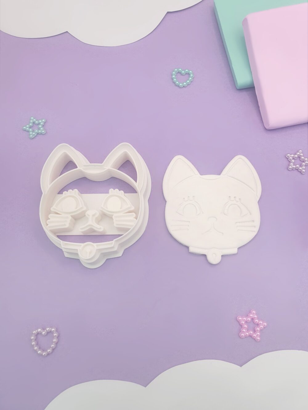 Emporte-pièce maneki neko chat dandadan pour pâte polymère