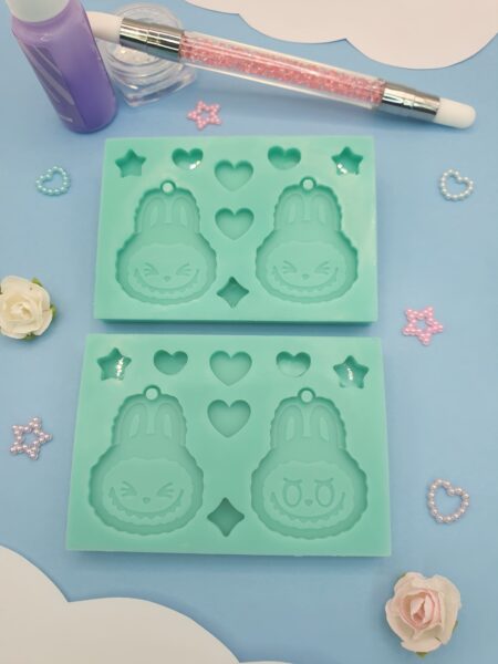 Moule en silicone boucles d'oreilles labubu pour résine époxy