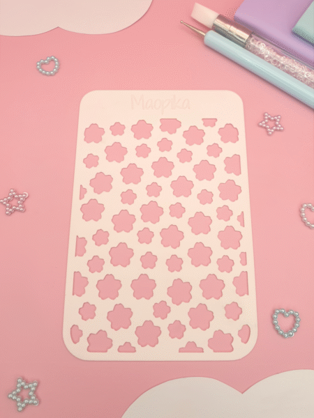 Pochoir fleur de cerisier pour la pâte polymère
