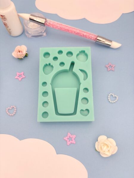 Moule en silicone bubble tea pour résine époxy