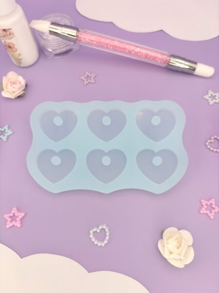 Moule en silicone pampille interchangeable créole boucles d'oreilles coeurs pour résine époxy