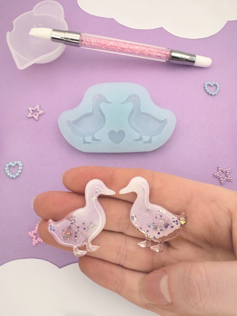 Moule en silicone boucles d'oreilles canards pour résine époxy