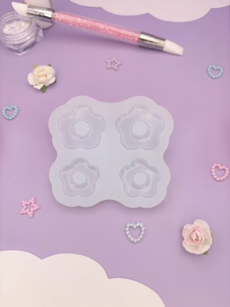 Moule en silicone boucles d'oreilles fleurs pour résine époxy. Pampille pour créole interchangeable