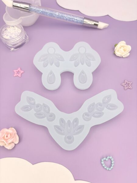 Moule en silicone collier et boucles d'oreilles pour résine époxy.