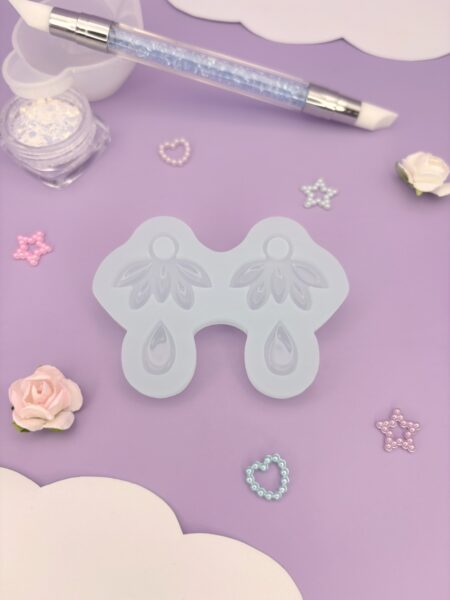 Moule en silicone boucles d'oreilles pour résine époxy. Pampille pour créole interchangeable