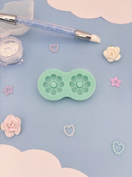 Moule en silicone boucles d'oreilles pour résine époxy. Pampille pour créole interchangeable