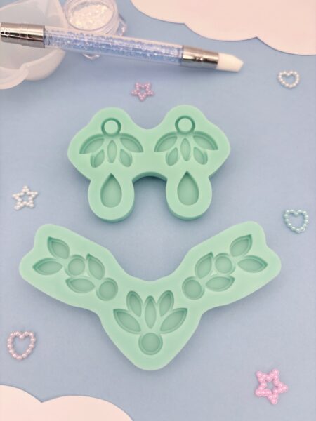 Moule en silicone collier et boucles d'oreilles pour résine époxy.