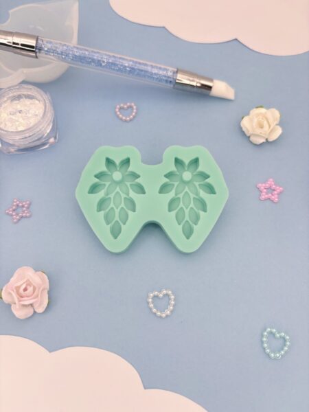 Moule en silicone boucles d'oreilles fleurs pour résine époxy. Pampille pour créole interchangeable