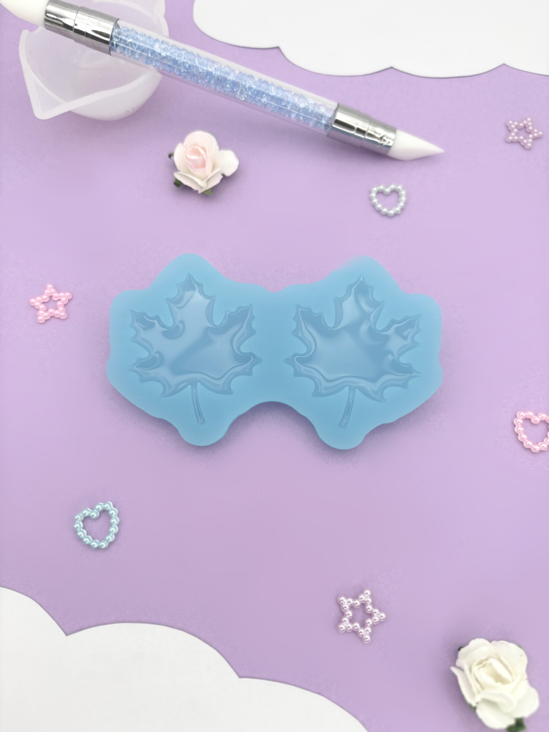 Moule en silicone brillant, feuille d'érable pour résine époxy.